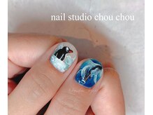 ネイルアンドアイラッシュスタジオ シュシュ(chouchou)/ペンギン・海・クジラ・絵画