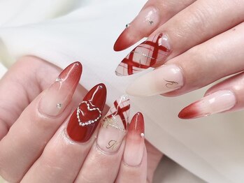 ガーリーチェックネイル♪