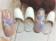 ネイルサロン リリオ(Nail Salon Ririo)/白フレンチ×お花ネイル