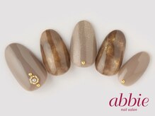 ネイルサロン アビー グランデュオ蒲田店(abbie)/ブラウン×タイダイ　￥10736