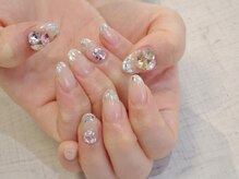 ラルネイル 大宮(Lull. nail)/＊ガラスフレンチ＊Vカット＊