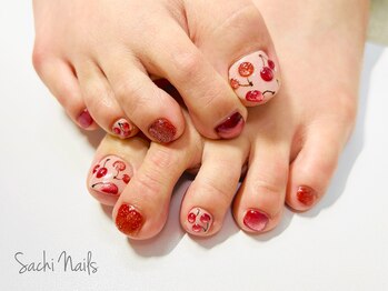 Foot さくらんぼネイル