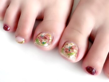 ハルネイル(Haru nail)/くすみ系押し花