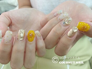 ココナッツネイル/ひまわりネイル
