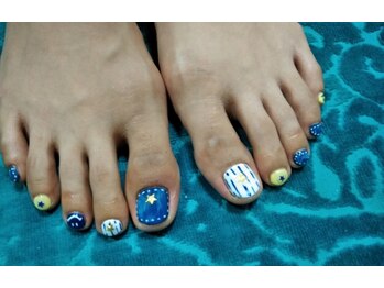 エンジェル 葛飾(ANGEL)/デニム柄フットネイル