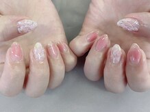 ひまりネイル(ひまりnail)/ニュアンス手描きフラワー
