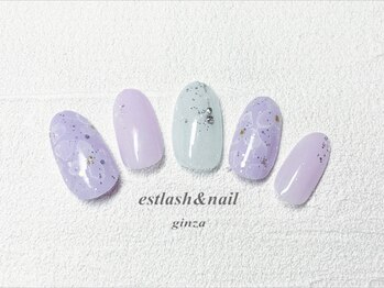 エストラッシュアンドネイル 銀座店(est lash&nail)/ラメ　アジサイネイル