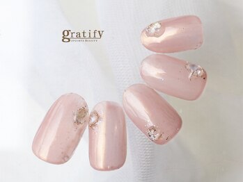 上品♪肌馴染みオーロラネイル