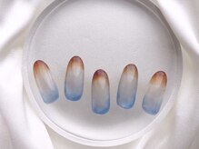 ネイル スパ ココプラス(Nail spa Cocoplus)/ネイビーと茶系のグラデネイル