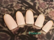 フランセス(Frances)/先端ラメでシンプルネイル☆