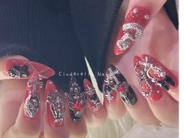 赤黒×地雷系ネイル