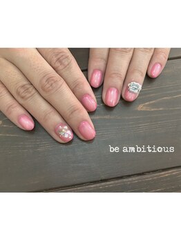 ネイルサロンアンドスクール ビーアンビシャス(be ambitious)/春に人気のピンクネイル