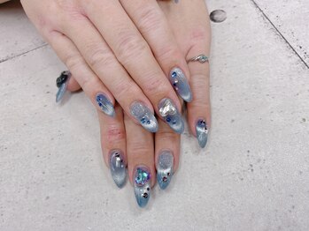 ブルーマグネットネイル