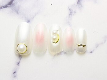 パール＆チークネイル初回￥6980
