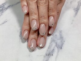 M-477 大人ガラスフレンチネイル