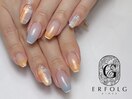 ビタミンカラー×チェックネイル