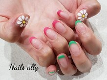 ネイルズアリー 立川店(Nails ally)/クリアフラワー×デイジー×秋