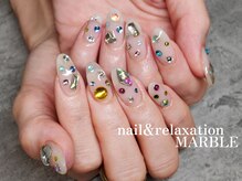 ネイルアンドリラクゼーション マーブル(MARBLE)/ビジューネイル(持ち込み¥7,700)