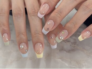 ラクエ(Laque)/パステルカラー フレンチネイル