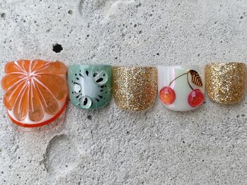 フリークネイル(FREAK Nail)/ぷっくりフルーツFOOT ¥13500
