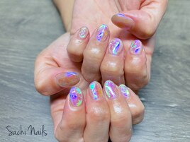 うるうるオーロラネイル