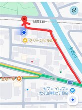 癒しの手/駐車場までの案内です