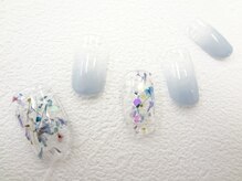 ネイルサロン クイール 小山店(NAIL SALON QUILL)/カラグラデ×ラメフラワー