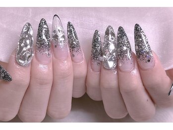 エムズ ネイルサロン(M2)/ブラックラメグラデーション