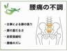 慢性的な腰のだるさ・動作時の違和感を解消　腰痛緩和整体　30分　6000円～