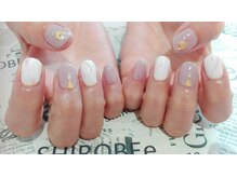 トータルサロン 白べぇーっ プラス/大理石風ネイル＊