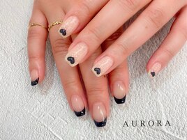 ブラックフレンチ　ハート　夏