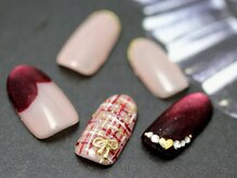 ネイルルージュ(Nail Rouge)/大人のツイードネイル