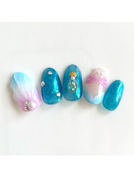 アルセア 上野御徒町店(Alcea)/マーメイド　人魚　夏ネイル
