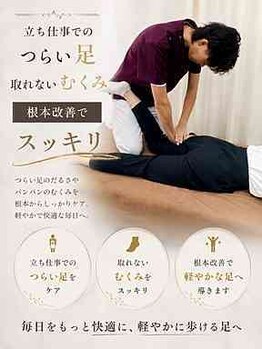 ふじた整骨院の写真/長時間の立ち仕事やデスクワークで足にむくみが出る。朝起きてもむくみが解消されていない方へ!