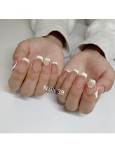 ネイルズサンキュー(Nails 39)/フレンチ+グラデー&アート2本