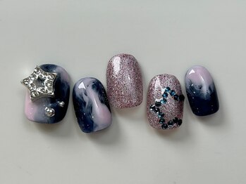 ネイルメゾン 天神店(NAIL MAISON)/もやもやピンク星韓国 ¥12500