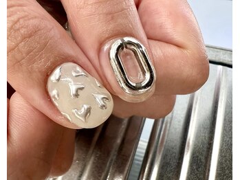 サイ(sai)/2本アートコース/白ネイル/冬