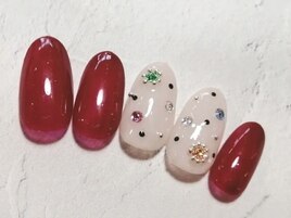 バレンタイン♪ビジューネイル♪