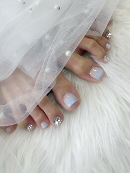 ラヴェル アール(La Bell R)/水色フットネイル