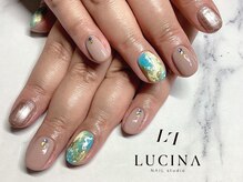 ネイルスタジオ ルキナ(LUCINA)/T-269 シェラックマーブルネイル