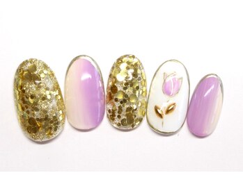 ネイルサロン アテナ(Athena)/持ち込みアート/チューリップ