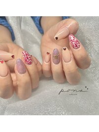 ワンカラー×ツイード