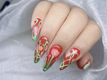 ネイルズバー 新宿店(Nails Bar)/レッドフラワーアートネイル