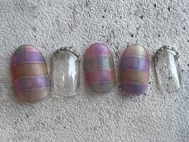 カラフルチェックネイル