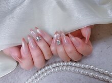スノーネイルサロン 新宿店(Snow nail salon)/マグネットフレンチ/パーツ