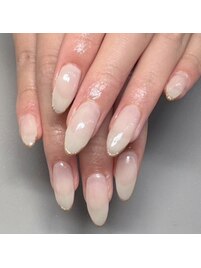 細フレンチネイル/白ネイル