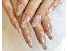 大理石×ニュアンスネイル