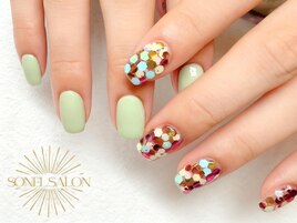 ワンカラー（アシンメトリー）