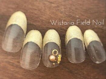 ウィスタリアフィールドネイル MONAD店(WISTARIA FIELD)/ゴールドフレンチネイル