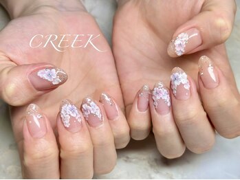 クリーク(CREEK)/春カラーエンボス3Dフラワー